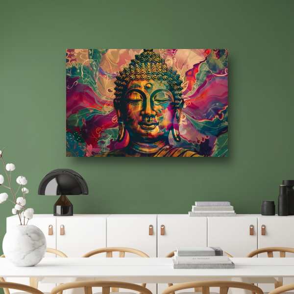 Minimalistische Boeddha Lijntekening canvas