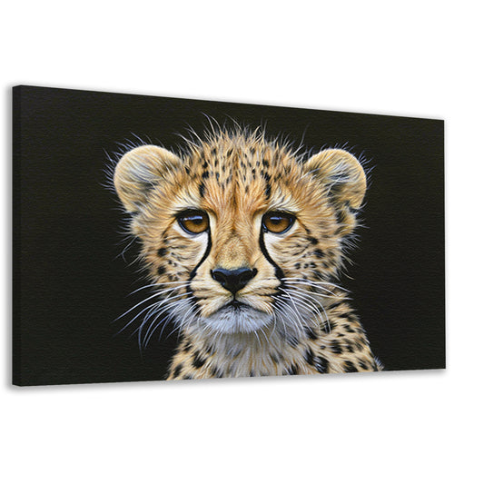 Realistisch schilderij van jonge cheeta canvas