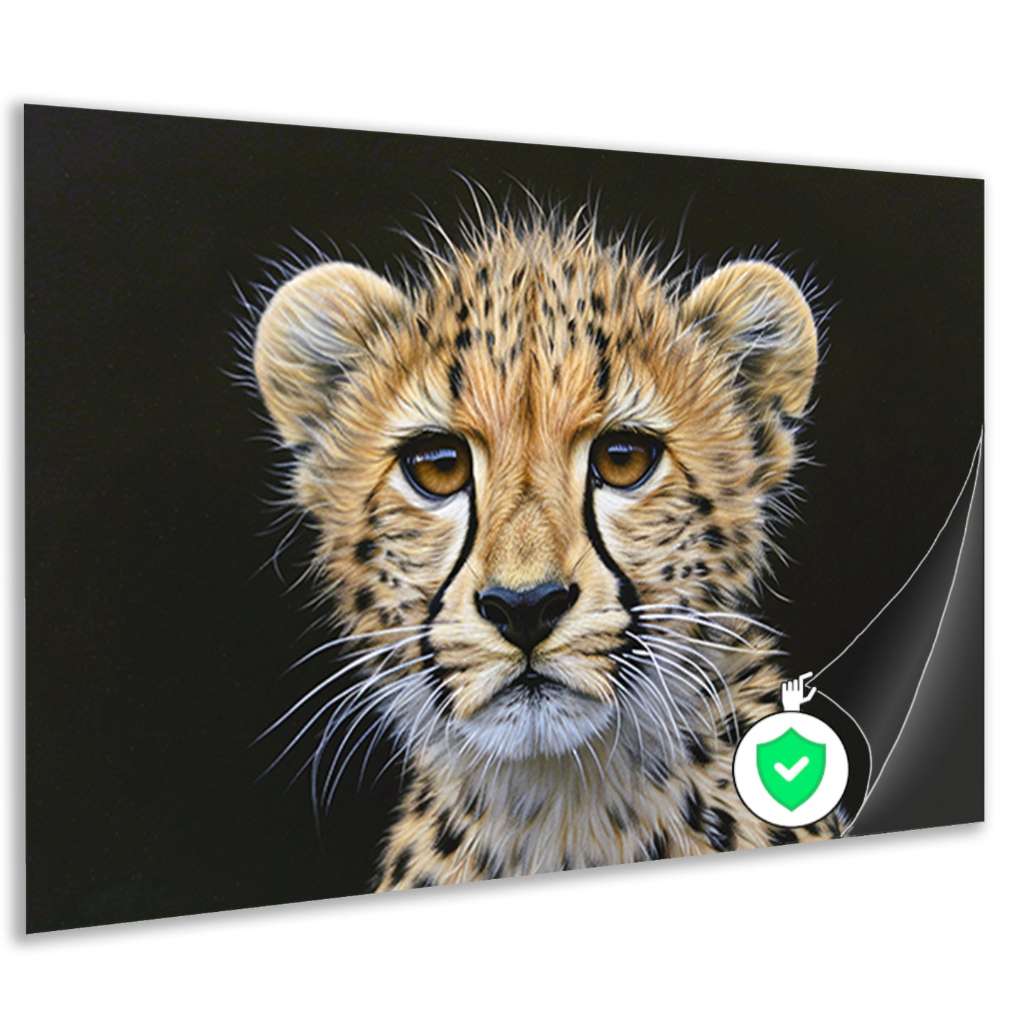 Realistisch schilderij van jonge cheeta poster
