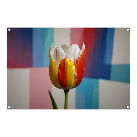 Abstracte tulp met kleurrijk patroon tuinposter