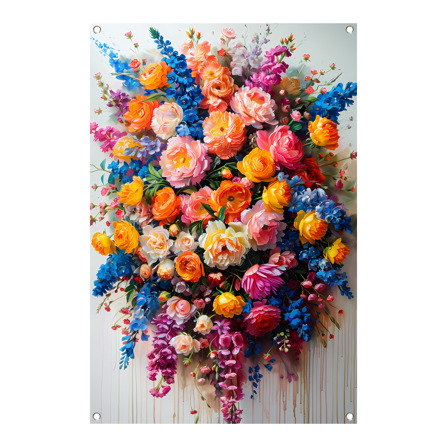 Kleurrijke bloemenpracht in impressionistische stijl tuinposter