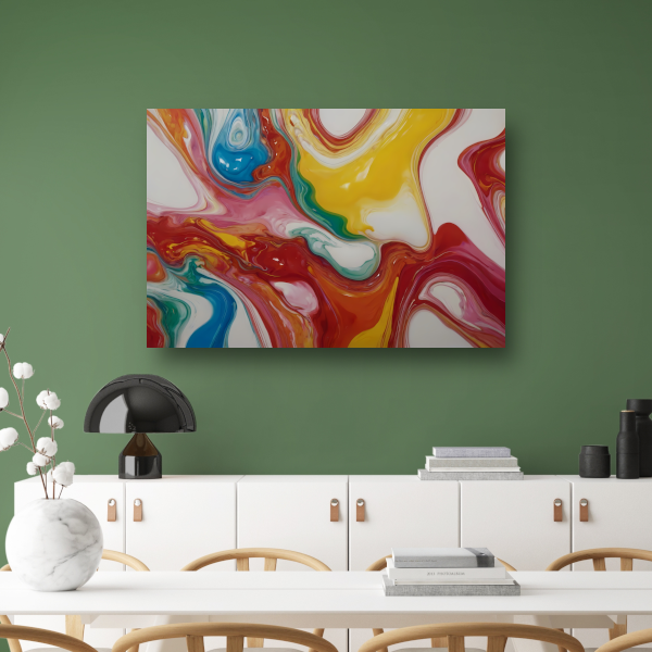 Dans van kleuren in abstracte stijl poster