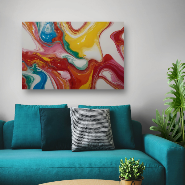 Dans van kleuren in abstracte stijl poster