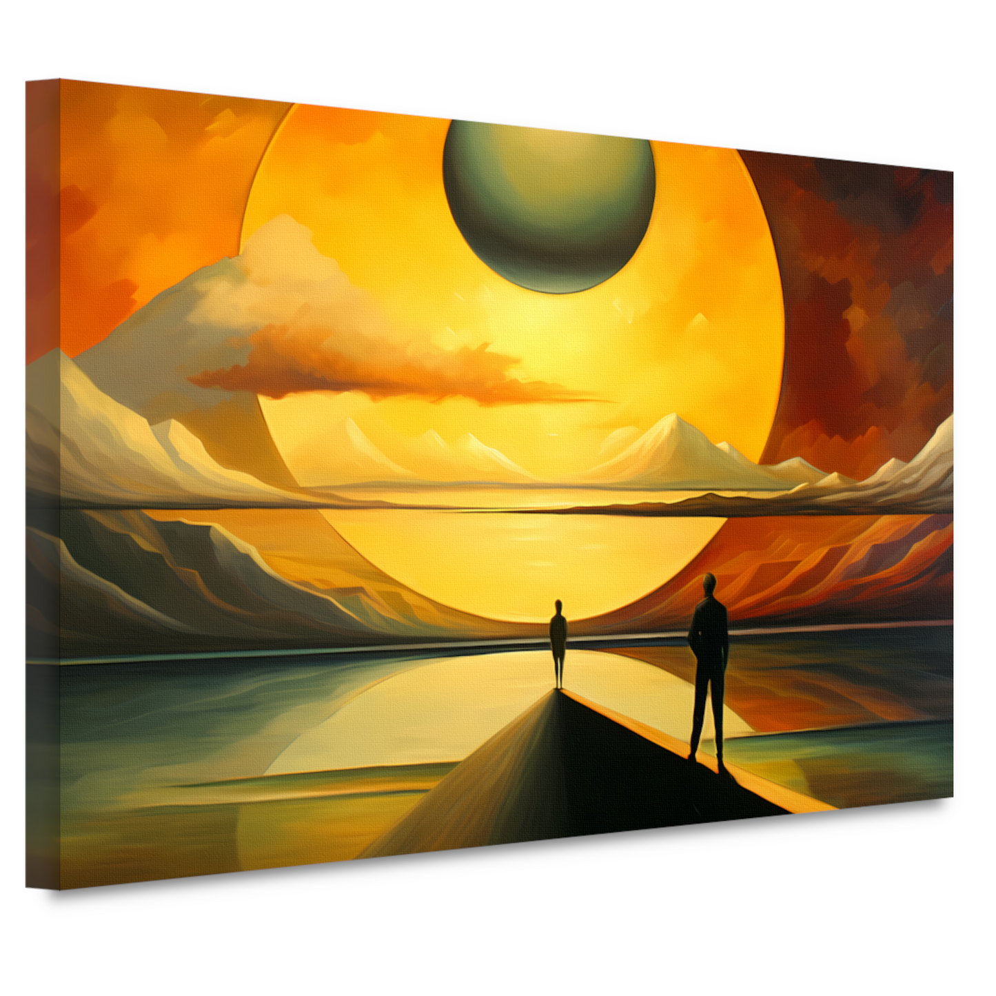 Twee Figuren tegen Kosmische Zonsondergang canvas
