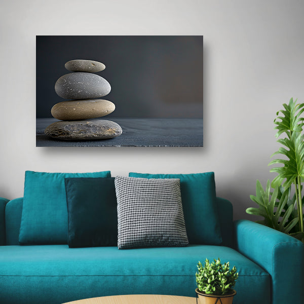 Gestapelde stenen voor serene balans canvas