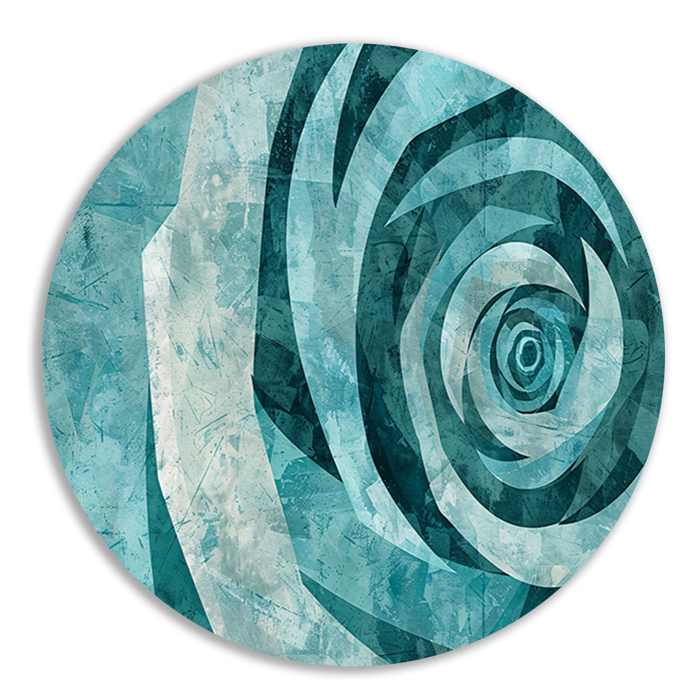 Abstracte turquoise roos in geometrische vormen forex muurcirkel