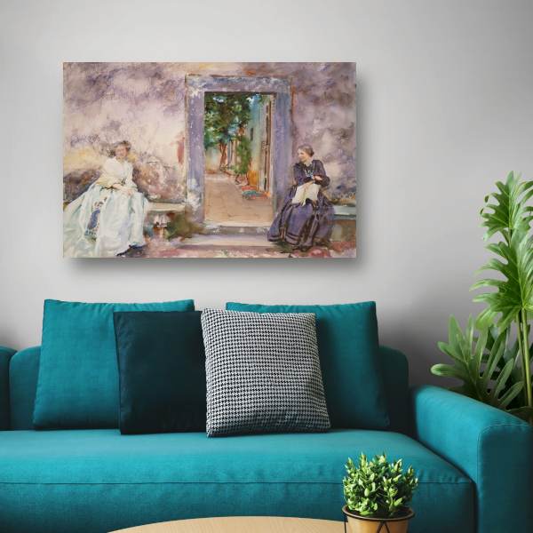 De Tuinmuur - John Singer Sargent poster