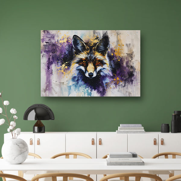 Kleurrijk abstract schilderij van een vos poster