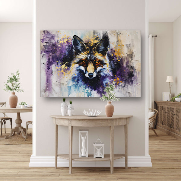 Kleurrijk abstract schilderij van een vos poster