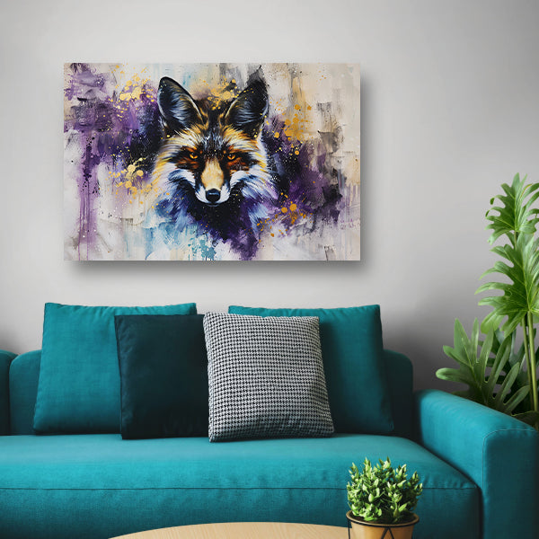 Kleurrijk abstract schilderij van een vos poster