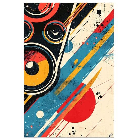 Abstract Straatkunst met Luidsprekers tuinposter