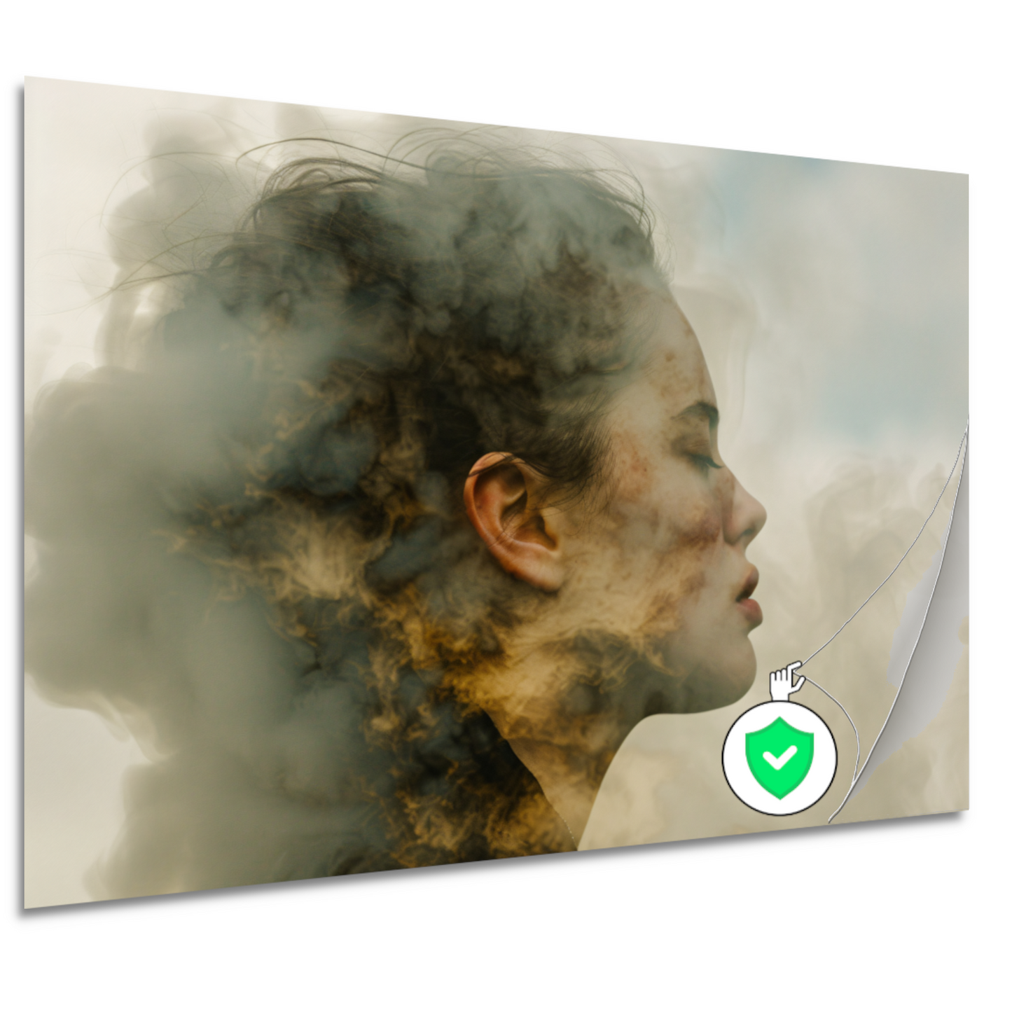 Vrouw Gevangen in Zachte Rooknevels poster