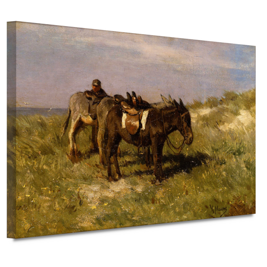Strandezels te Katwijk - Anton Mauve canvas