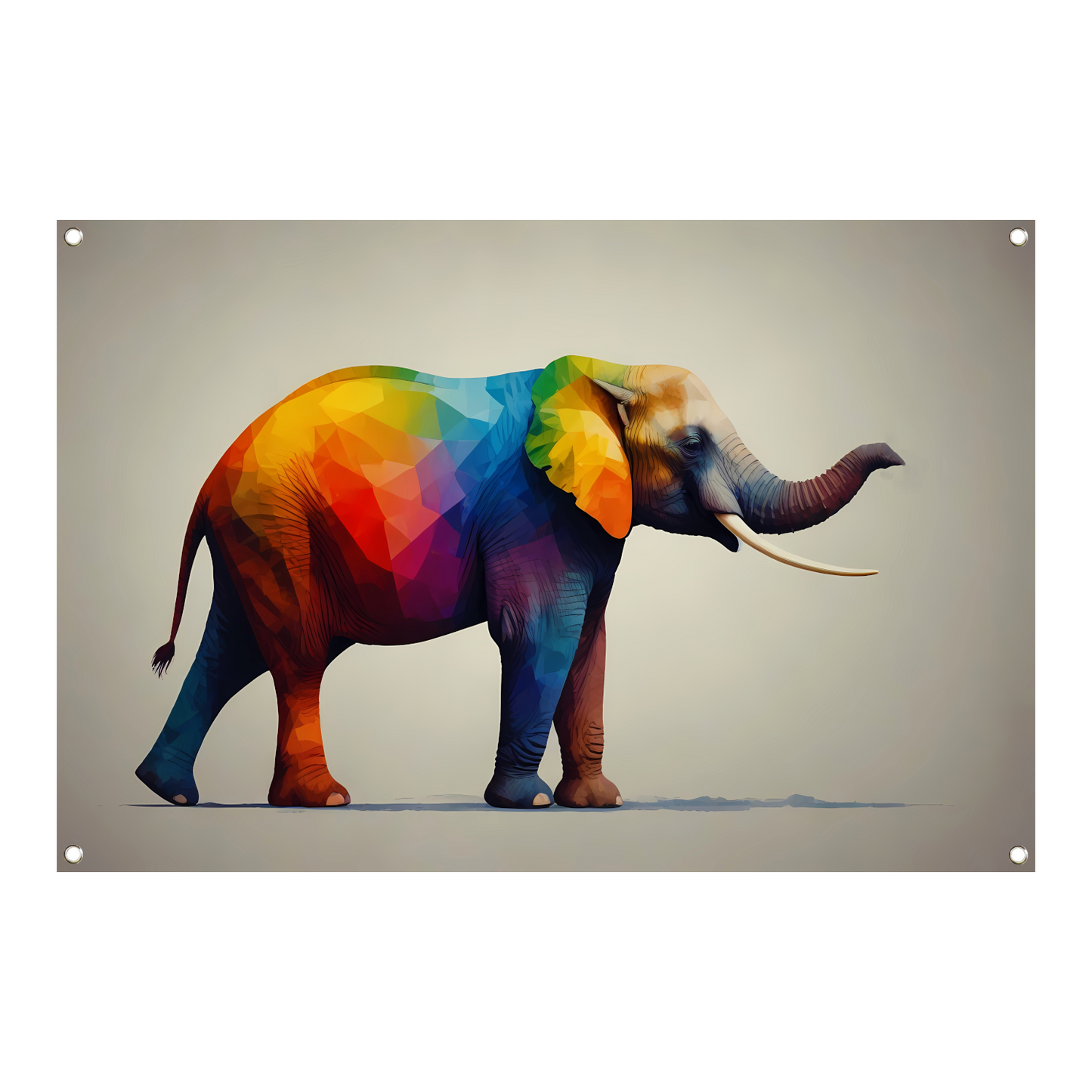 Abstracte veelkleurige olifant in moderne stijl tuinposter