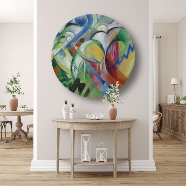 Het schaap - Franz Marc aluminium muurcirkel