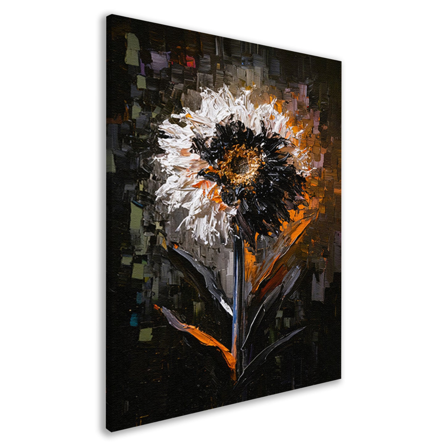 Expressieve Bloem in Abstracte Stijl canvas