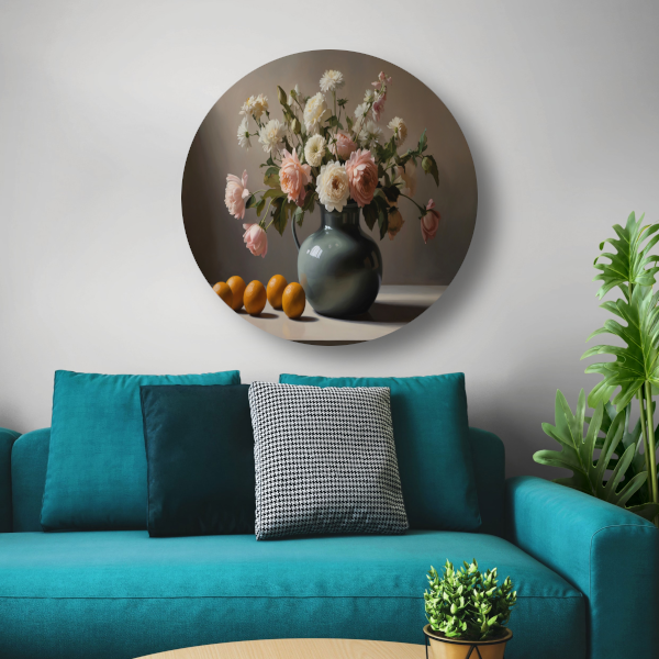 Stilleven met Bloemen en Citroenen forex muurcirkel