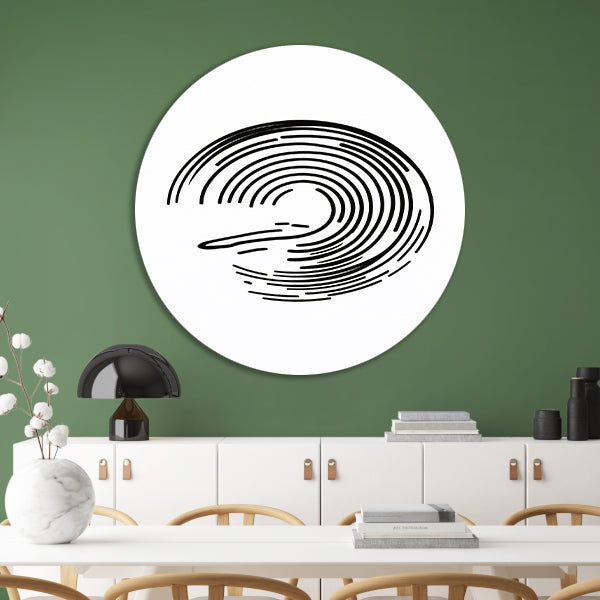 Abstracte Zwart-Witte Dynamische Lijnkunst forex muurcirkel