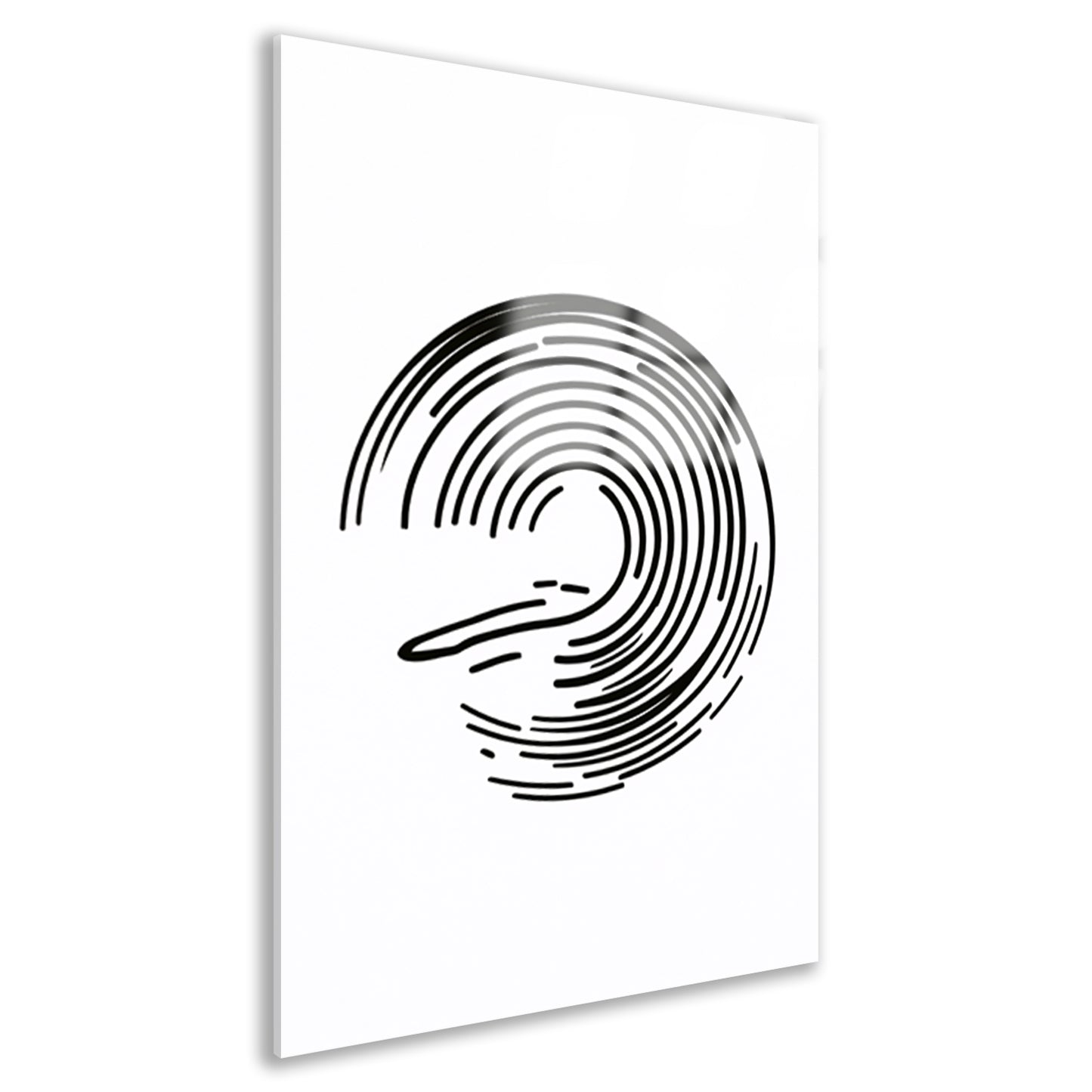 Abstracte Zwart-Witte Dynamische Lijnkunst acrylglas
