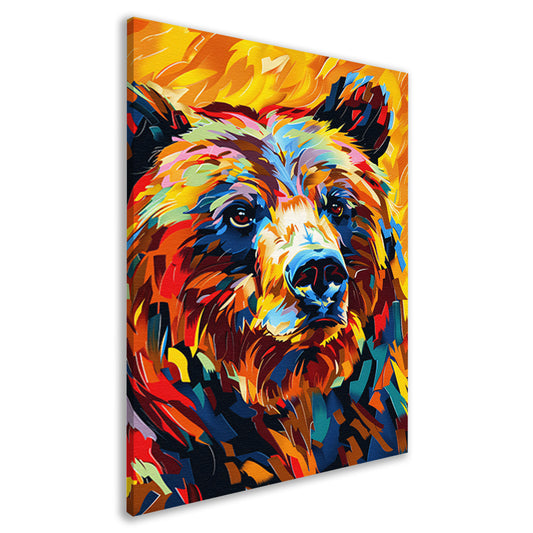 Kleurrijk portret van een beer canvas