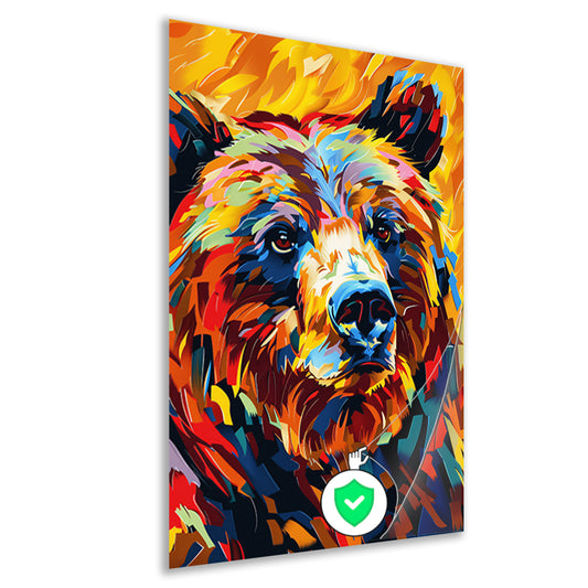 Kleurrijk portret van een beer poster