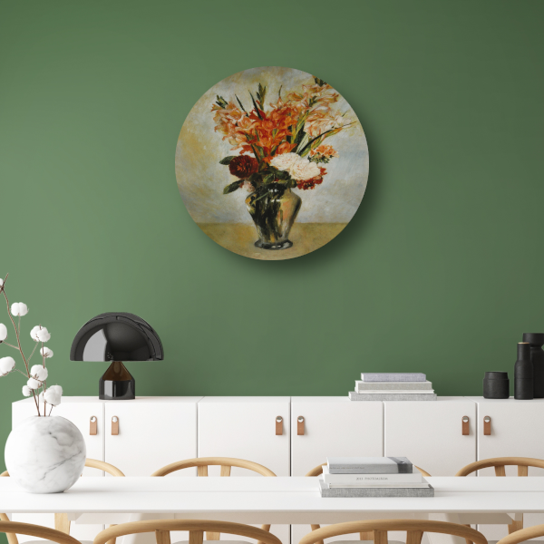 Gladiolen - Pierre-Auguste Renoir aluminium muurcirkel