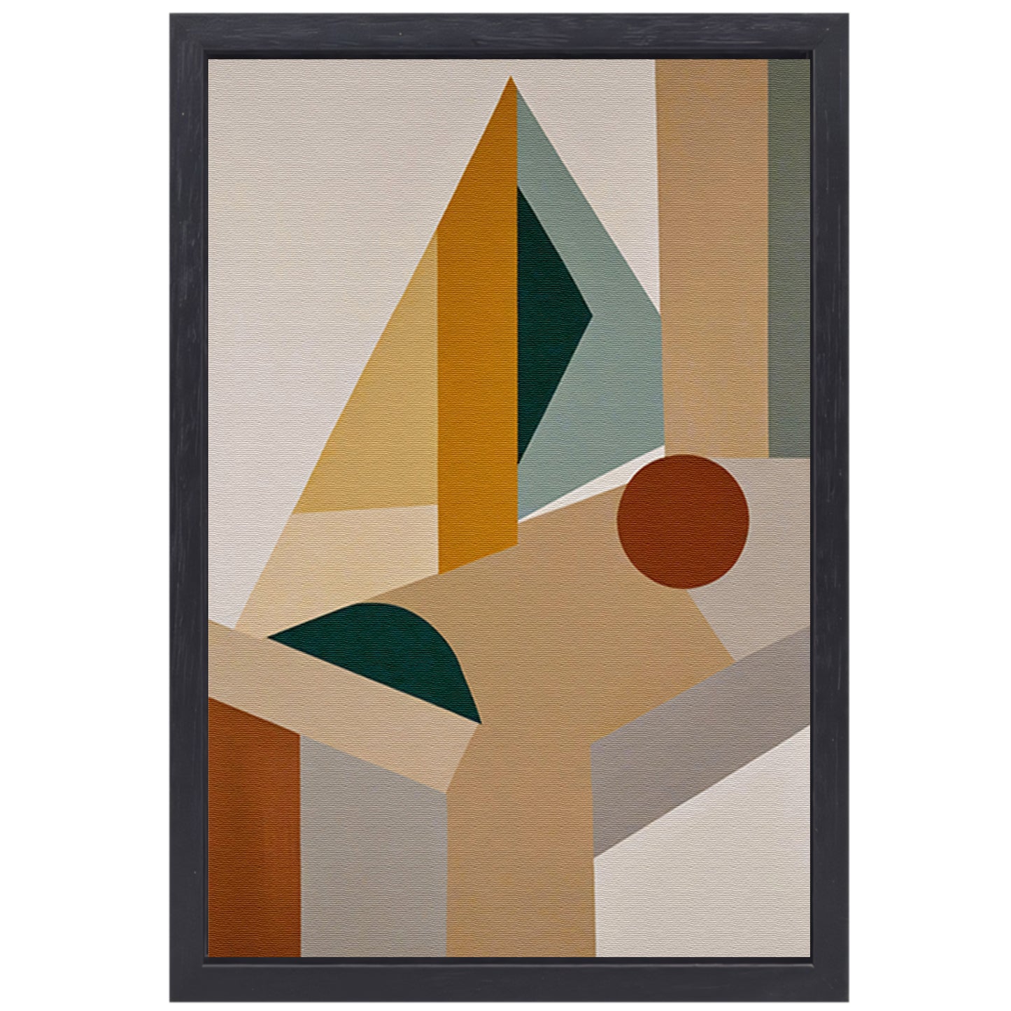 Abstracte Compositie met Geometrische Vormen canvas met baklijst