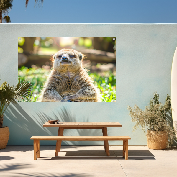 Luiaard genietend van zon in natuur tuinposter