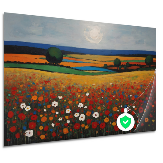 Zomerse Bloei in Kleurrijk Impressief Landschap poster
