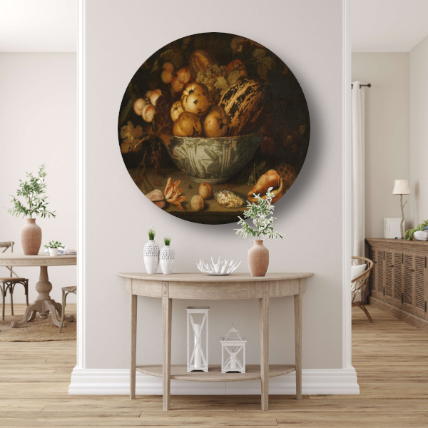 Stilleven van fruit - Balthasar van der Ast aluminium muurcirkel
