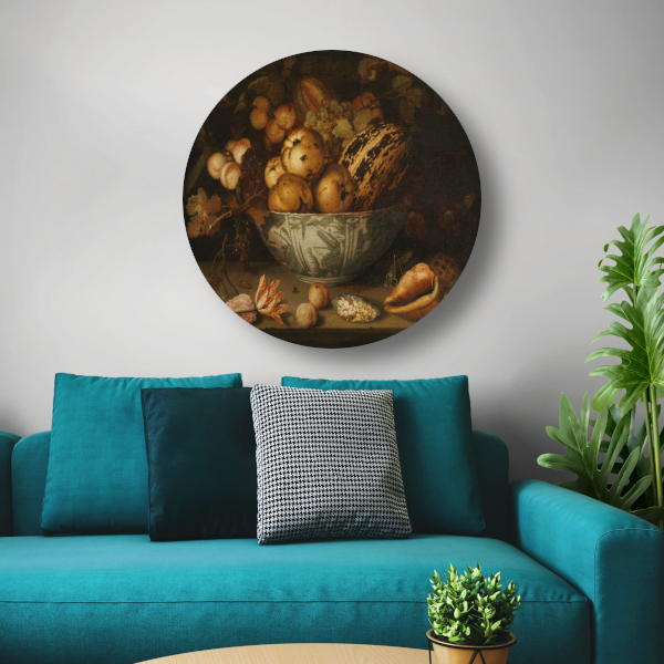 Stilleven van fruit - Balthasar van der Ast aluminium muurcirkel