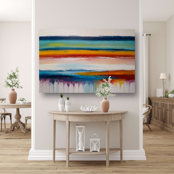 Abstracte Symfonie van Kleurrijke Horizonten acrylglas