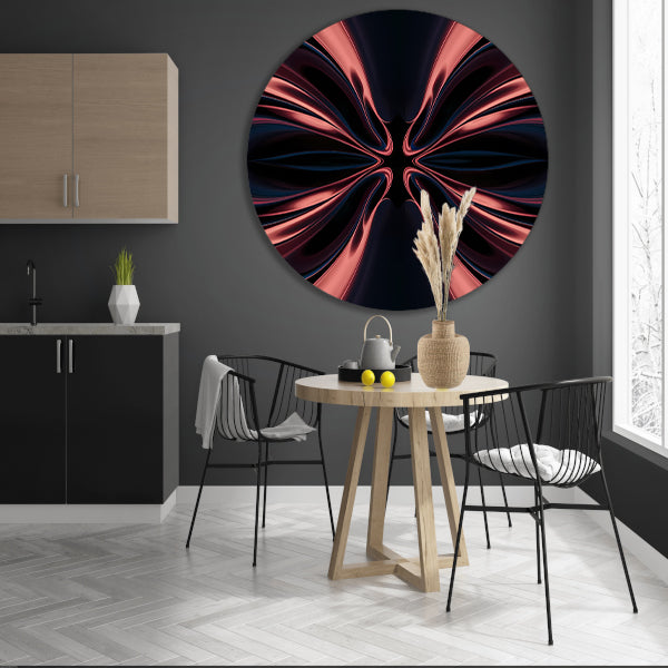 Dynamische abstracte digitale kunst met patronen aluminium muurcirkel