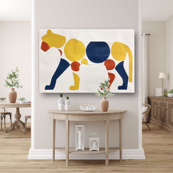 Kleurrijk abstract kunstwerk van een cheetah poster