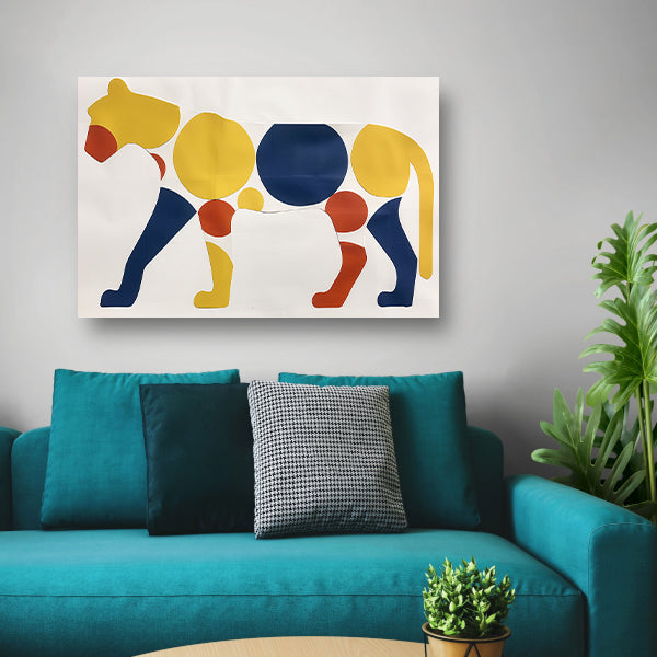 Kleurrijk abstract kunstwerk van een cheetah poster