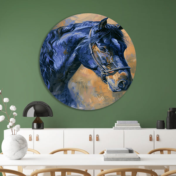 Realistisch schilderij van een prachtig paard forex muurcirkel