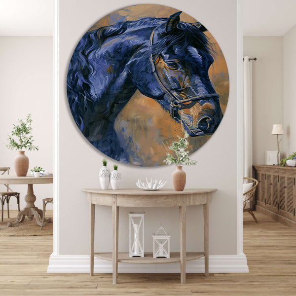 Realistisch schilderij van een prachtig paard forex muurcirkel