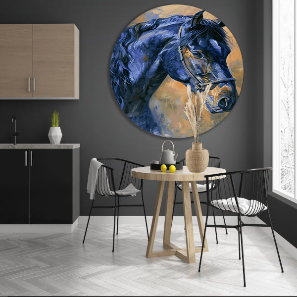 Realistisch schilderij van een prachtig paard forex muurcirkel