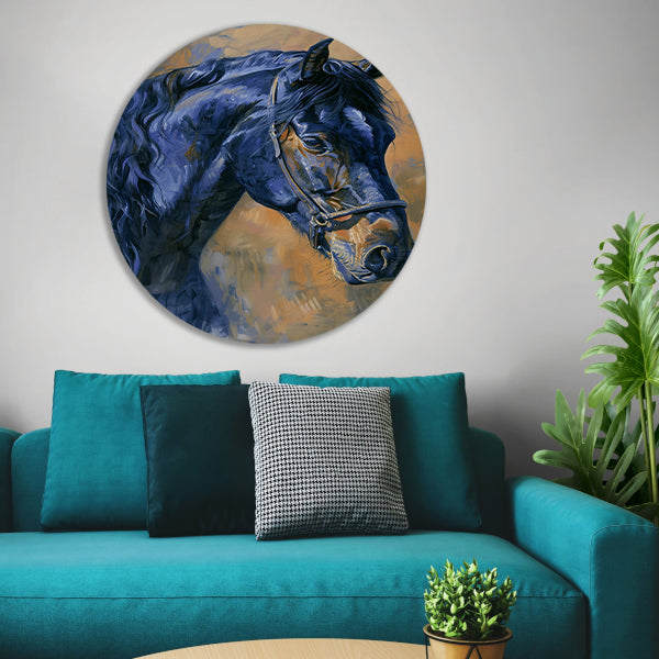 Realistisch schilderij van een prachtig paard forex muurcirkel