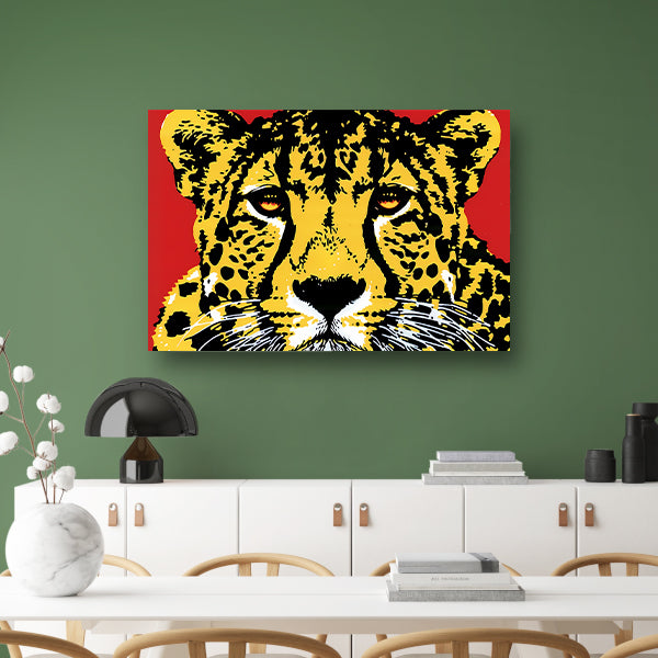 Prachtig popart schilderij van een cheeta poster