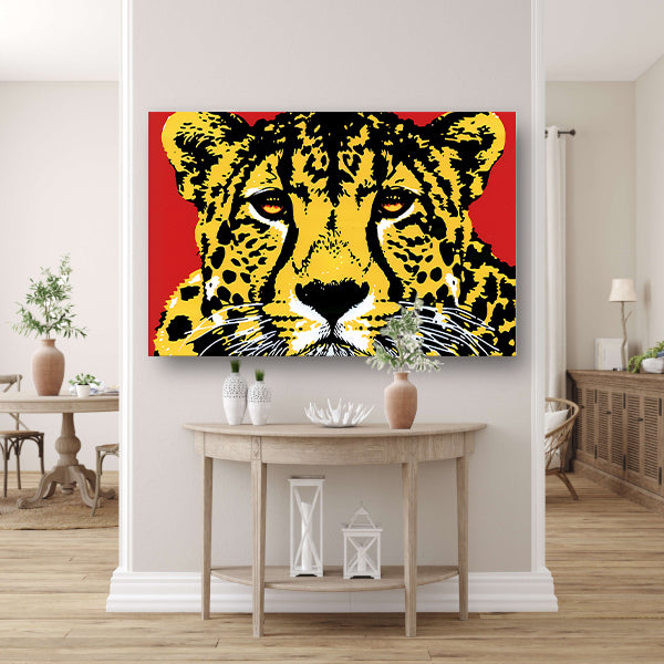 Prachtig popart schilderij van een cheeta poster