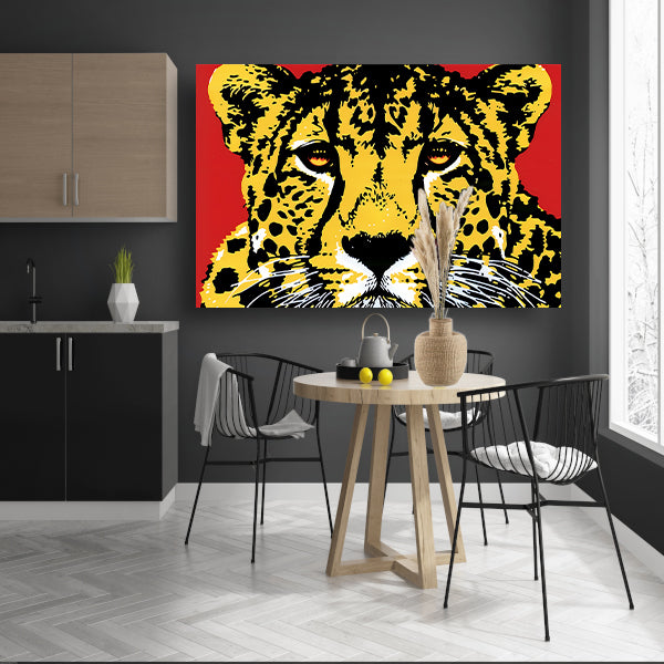 Prachtig popart schilderij van een cheeta acrylglas