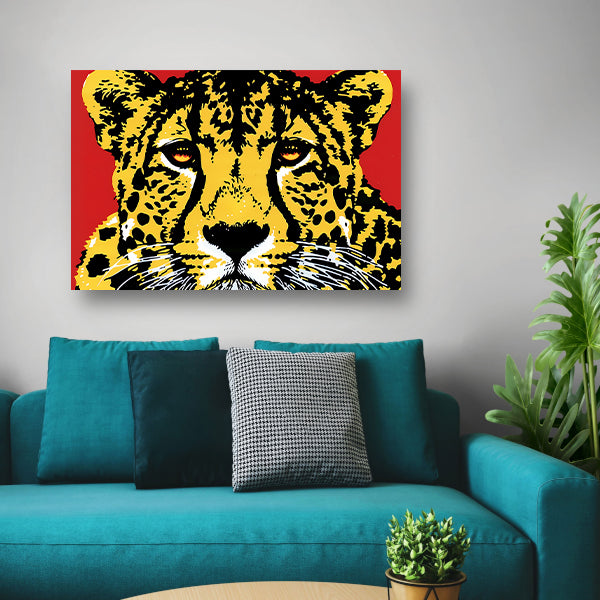 Prachtig popart schilderij van een cheeta poster