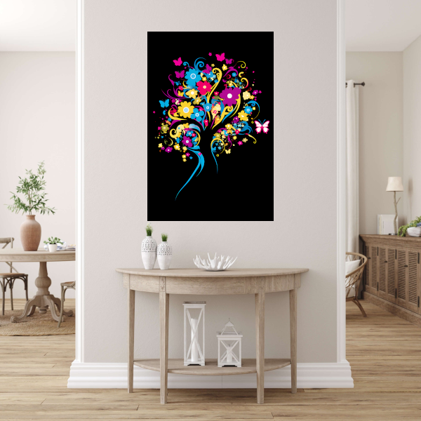 Dans van Vlinders en Bloemen canvas