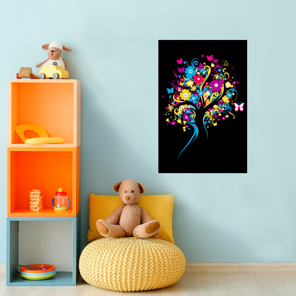 Dans van Vlinders en Bloemen canvas