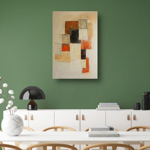 Abstract geometrisch schilderij met dynamische lijnen canvas