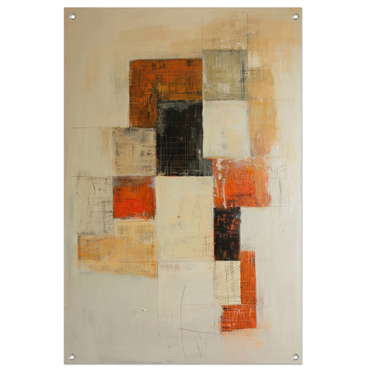 Abstract geometrisch schilderij met dynamische lijnen tuinposter