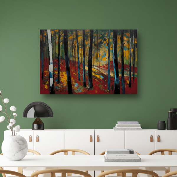 Herfstpracht in Abstracte Bosimpressie poster