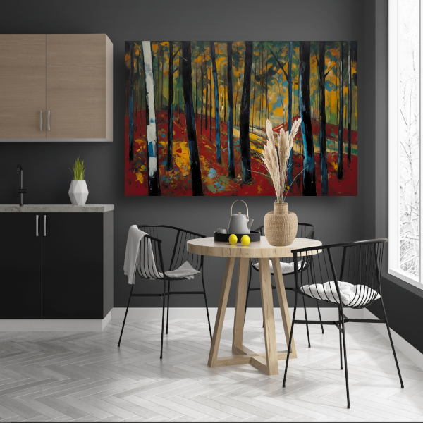 Herfstpracht in Abstracte Bosimpressie poster