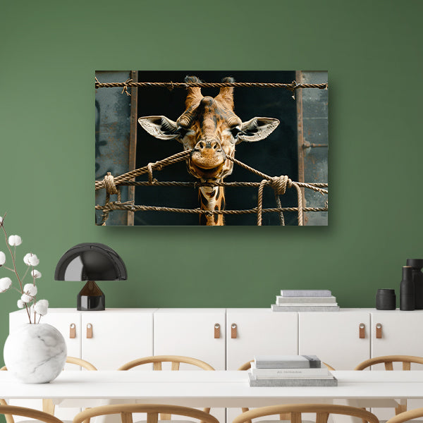 Nieuwsgierige Giraffe canvas